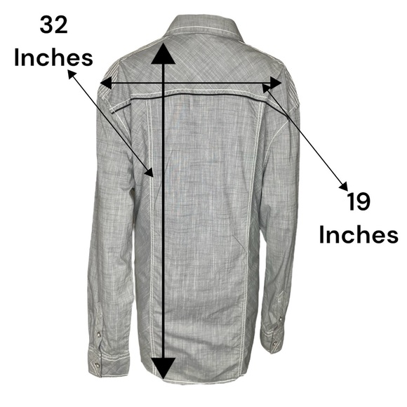 Buckle Black Label Button Down Athletic Fit Grey Shirt Size XL - Picture 3 of 7
